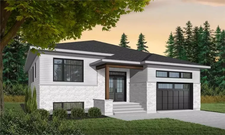 The StoneHouse custom home design 3D rendering by Pythagore Construction, custom home designer in NB, NS and PEI